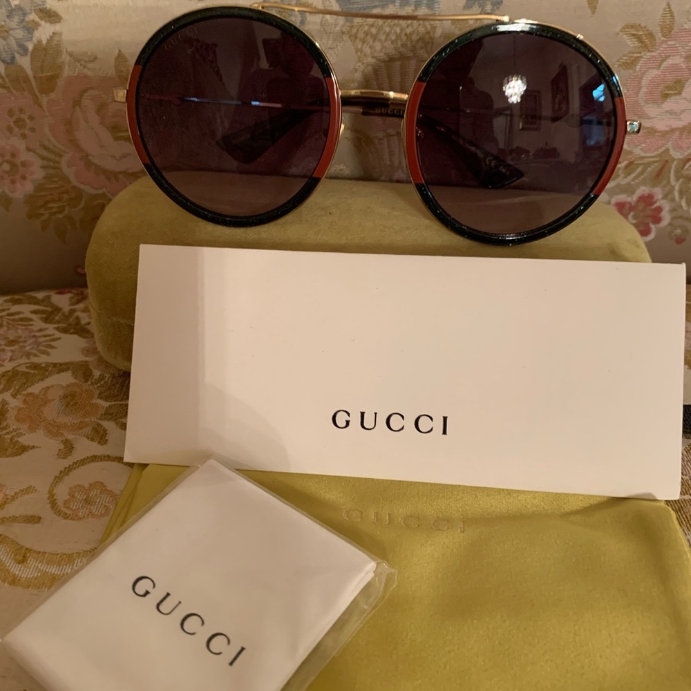 Authentic Gucci Monogram Gg Round Sunglasses Unis… - image 3